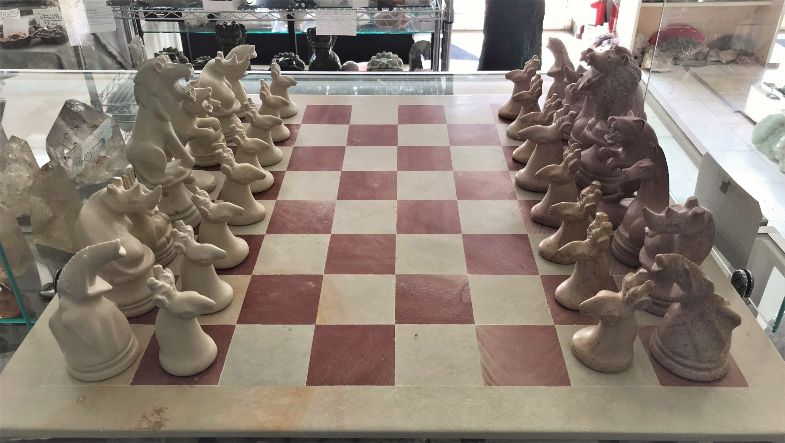 Maasai Handcarved Soapstone Chess Set from Kenya TJ's Rocks & Gemcrafts
